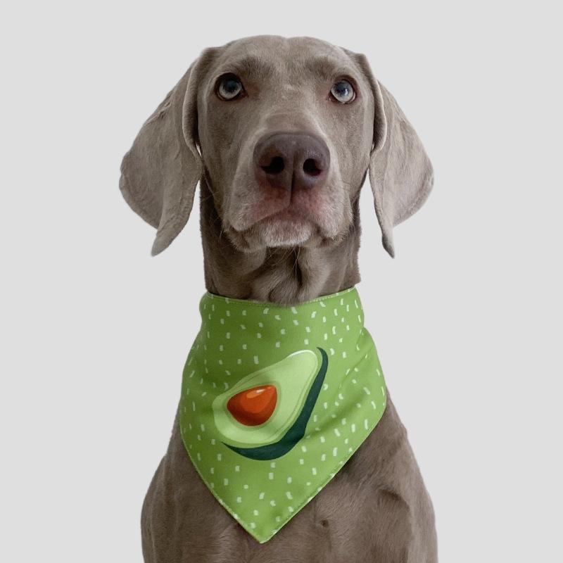 Refreshing Avocado Pet Scarf Three-Layer Thickened Waterproof Saliva Towel - Size L