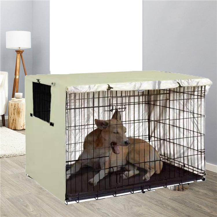 Outdoor Pet Cage Cover - Oxford Cloth Dustproof Rainproof Sunscreen - 94x61x63.5cm - Beige