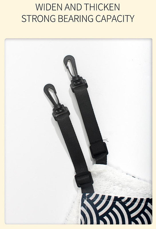 Cat Cage Hammock - Adjustable Double-Sided Pet Swing Bed with Hooks(Gray check)