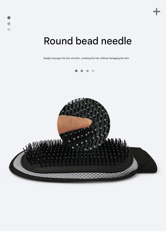 2 Pcs Pink And Black Pet Grooming Glove - Gentle Deshedding & Massage Mitt for Dogs & Cats, Efficient Fur Remover