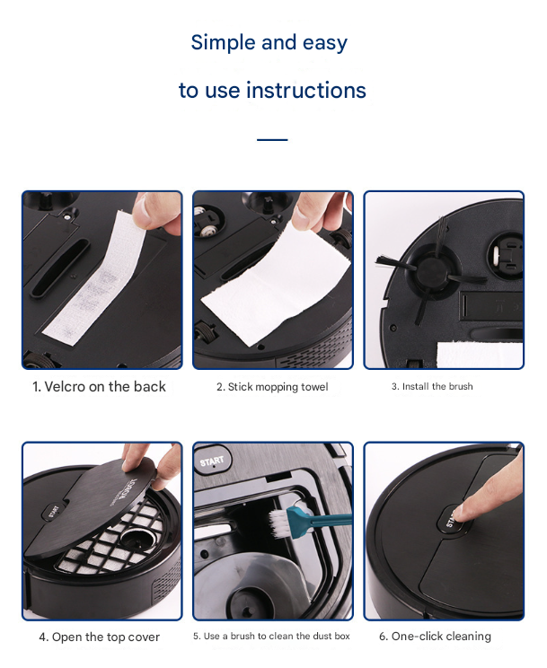 White 3-in-1 Smart Robot Vacuum Cleaner - Automatic Sweeping, Mopping & Suction for Hard Floors & Pet Hair