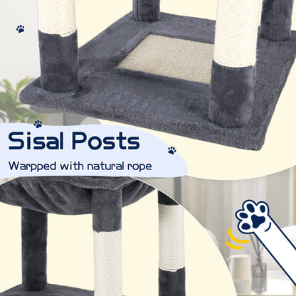 Cat Tower Tree Condo Scratching Post Dark Grey 142cm