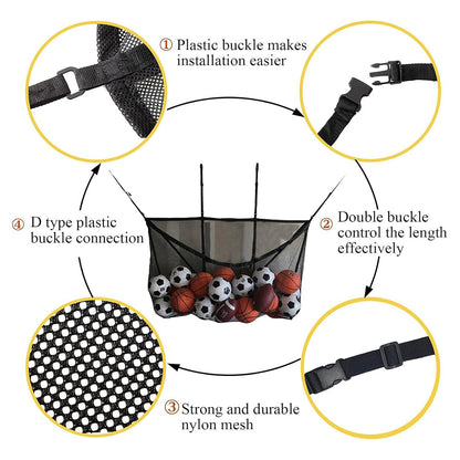 145x145CM Heavy Duty Pool Toy Storage Net Bag Adjustable Organizer