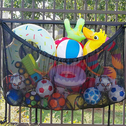 145x145CM Heavy Duty Pool Toy Storage Net Bag Adjustable Organizer