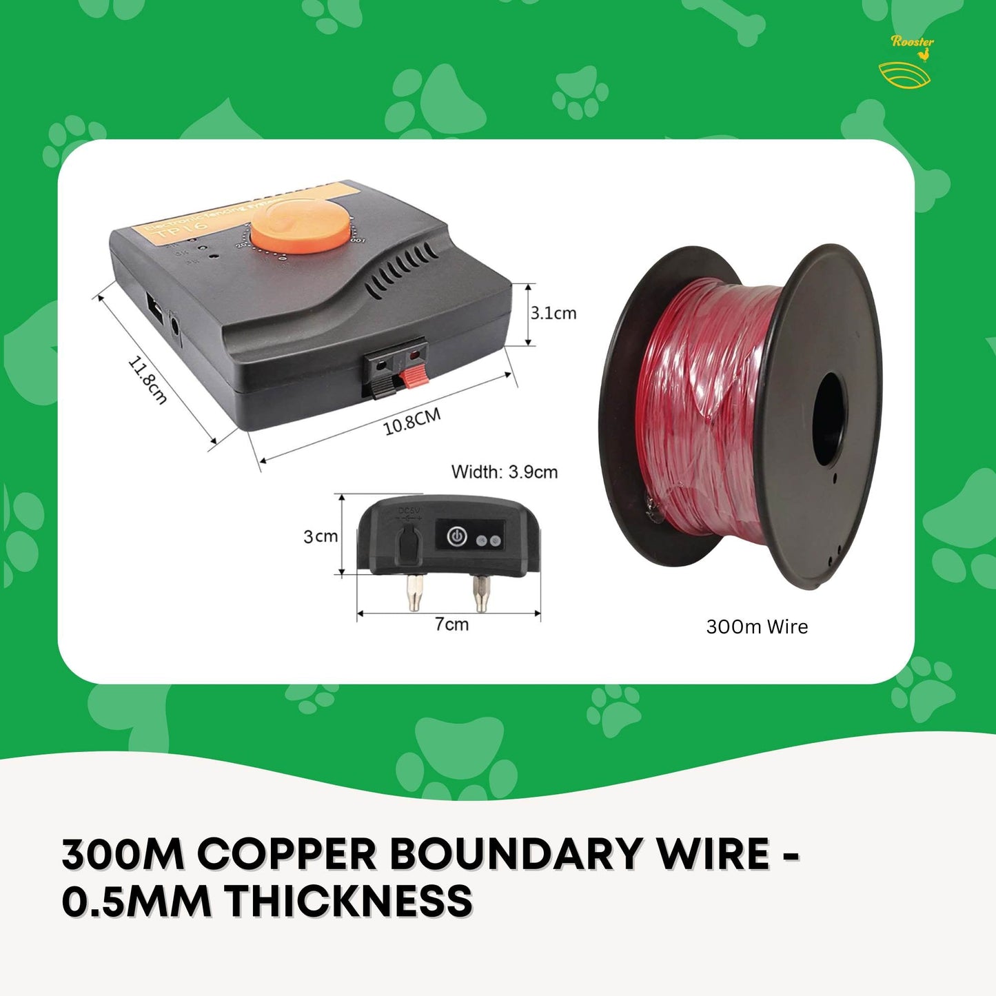 Electronic Dog Fence System -Invisible Electric Wireless TP16 Containment Collar