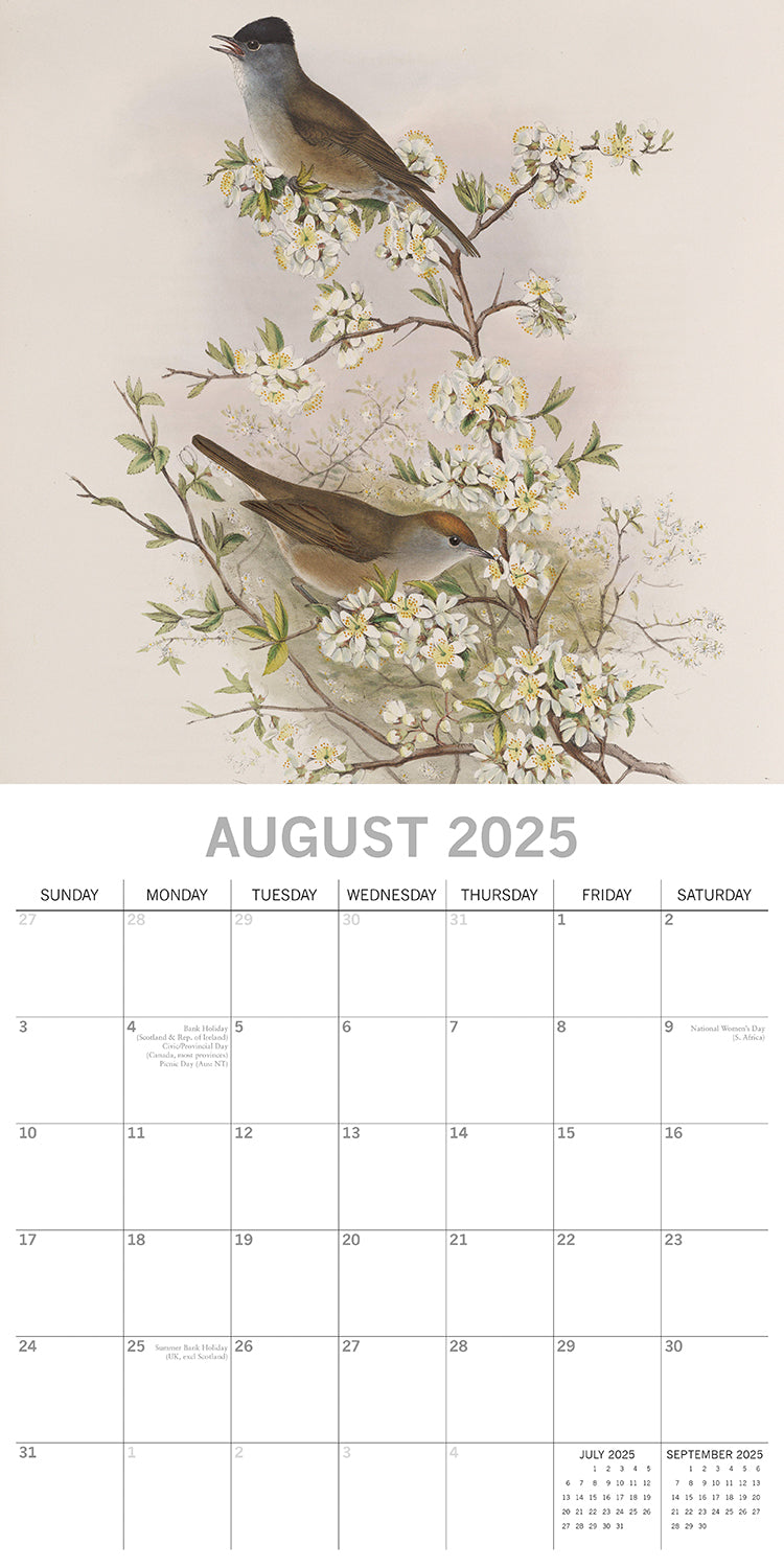 Garden Birds - 2025 Square Wall Calendar Pets Animals 16 Months Premium Planner