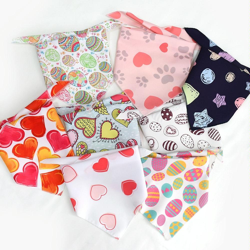 Cute Pet Triangle Towel Bib Cartoon Cats And Dogs Drool Towel Scarf - 01