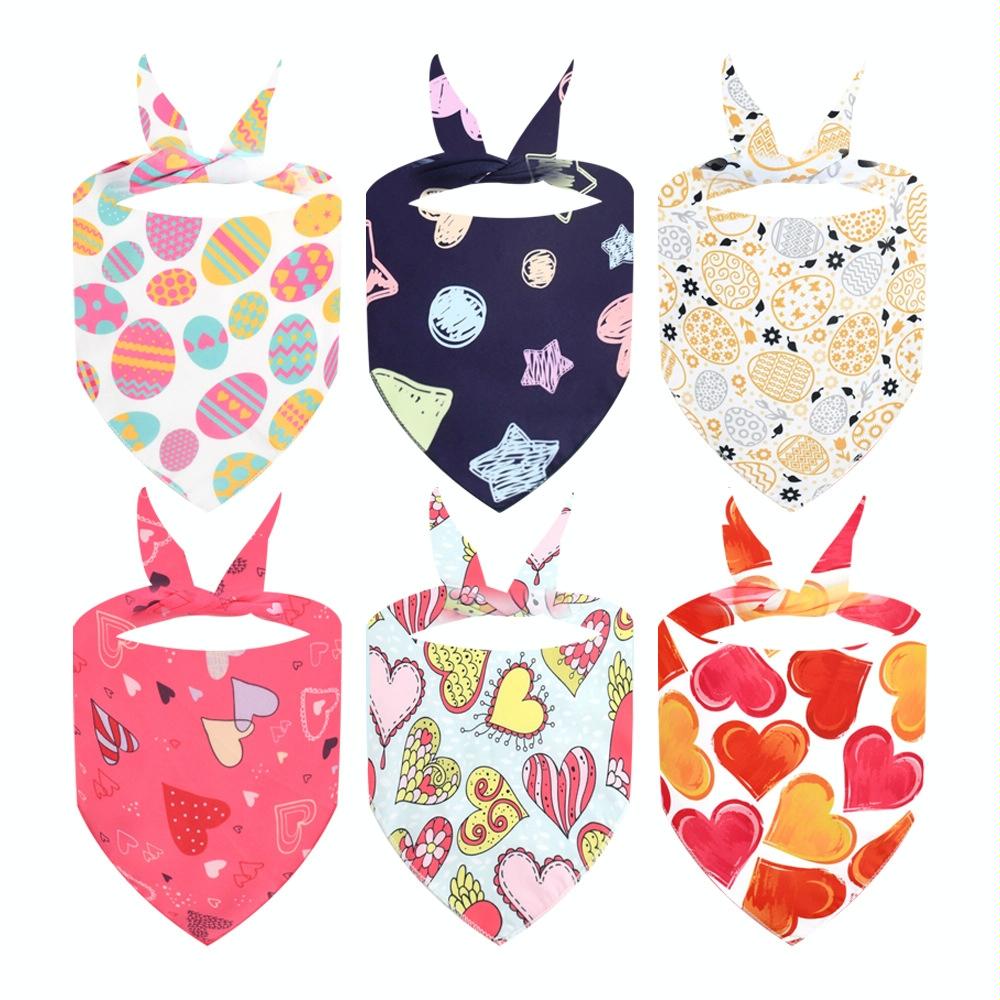Cute Pet Triangle Towel Bib Cartoon Cats And Dogs Drool Towel Scarf - 11