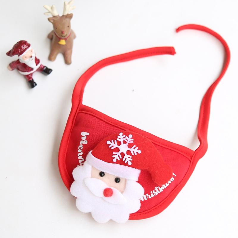 Pet Christmas Hat Saliva Festive Dressing Supplies Bibs Red