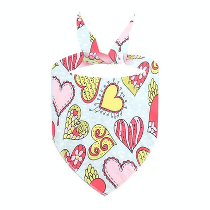 Cute Pet Triangle Towel Bib Cartoon Cats And Dogs Drool Towel Scarf - 09