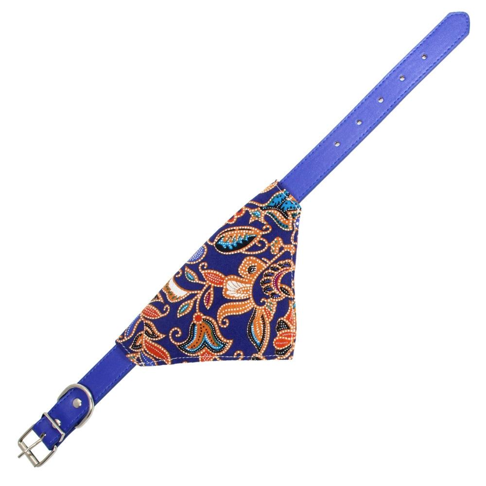 Cotton Pet Bib Cat Headband Dog Saliva Towel - Size S - Blue