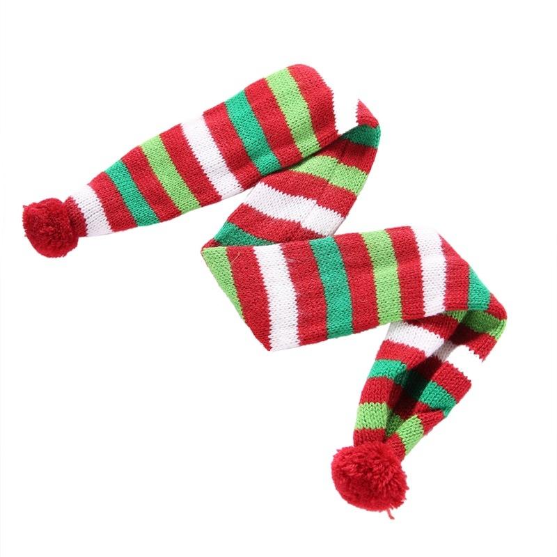 Dog Scarf Christmas Pet Accessories Winter Warmth Pet Scarf - Size M Red And Green Stripes