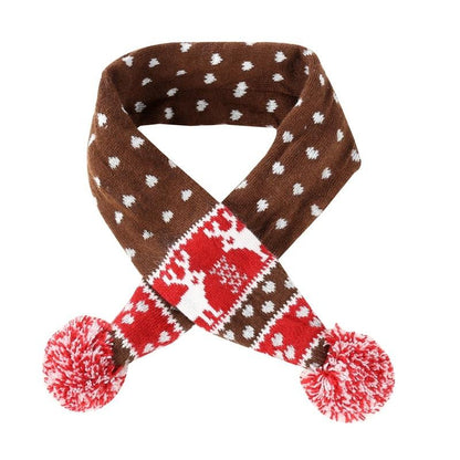 Christmas Pet Scarf Autumn And Winter Warm Elk Christmas Dog Scarf - Size L Brown