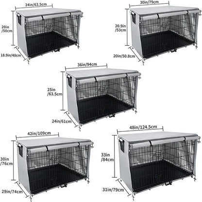 Outdoor Pet Cage Cover - Oxford Cloth Dustproof Rainproof Sunscreen - 94x61x63.5cm - Grey
