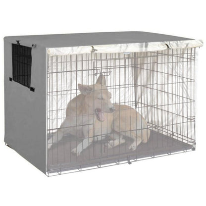 Outdoor Pet Cage Cover - Oxford Cloth Dustproof Rainproof Sunscreen - 124.5x79x84cm - Grey