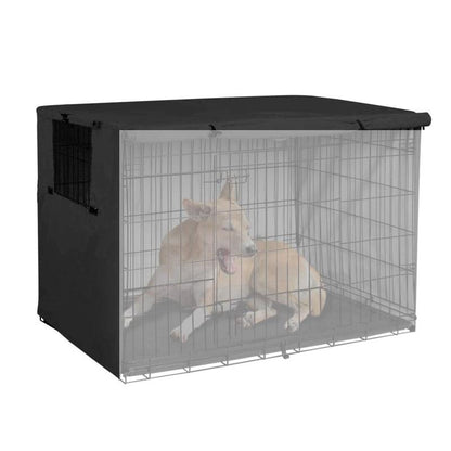 Outdoor Pet Cage Cover - Oxford Cloth Dustproof Rainproof Sunscreen - 63.5x48x50cm - Black