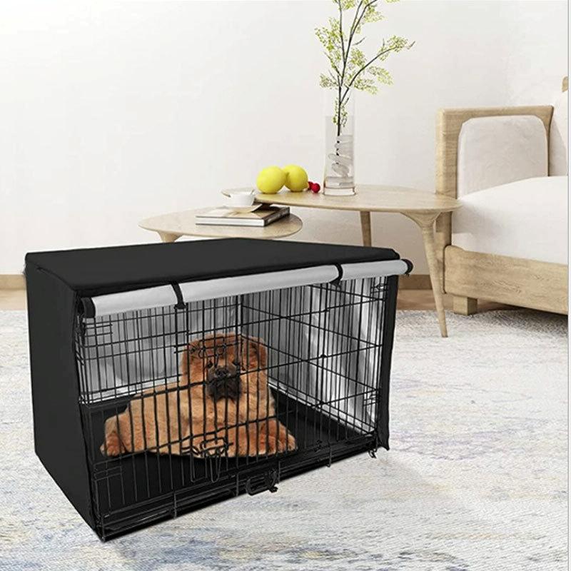 Outdoor Pet Cage Cover - Waterproof & Dustproof - 109x74x76cm - Black