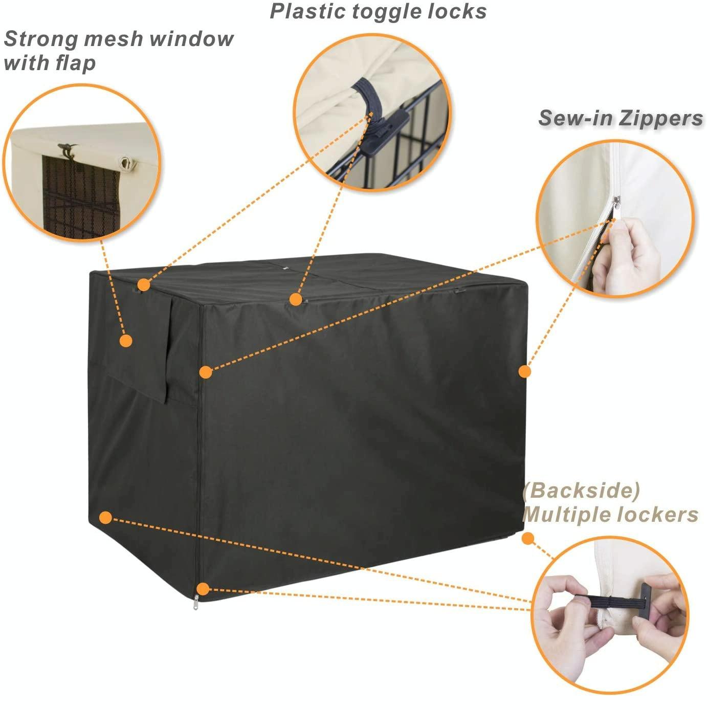 Outdoor Pet Cage Cover - Waterproof & Dustproof - 109x74x76cm - Black