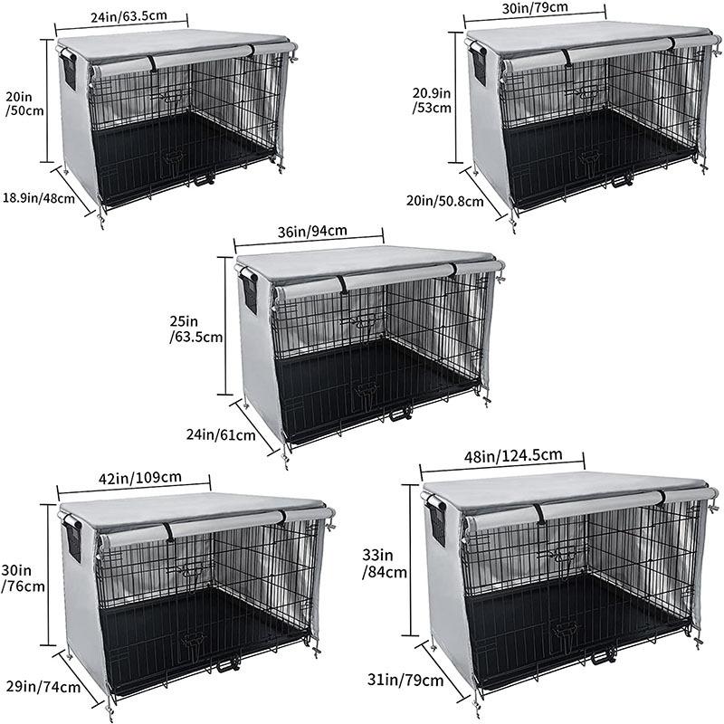 Outdoor Pet Cage Cover - Oxford Cloth Dustproof Rainproof Sunscreen - 63.5x48x50cm - Beige