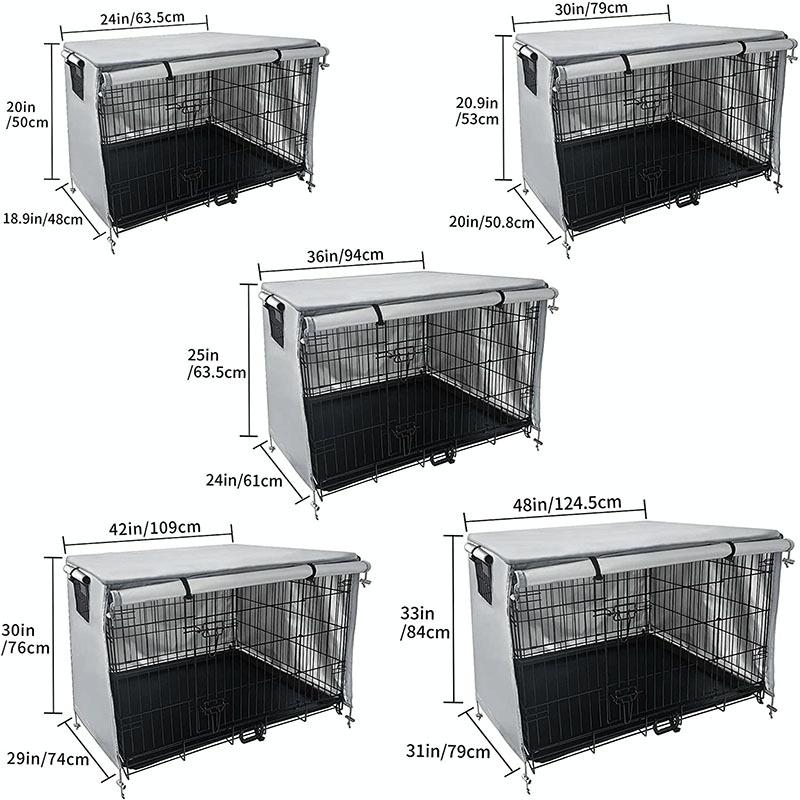 Outdoor Pet Cage Cover - Oxford Cloth Dustproof Rainproof Sunscreen - 124.5x79x84cm - Beige
