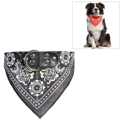 Adjustable Dog Bandana Leather Printed Soft Scarf Collar Neckerchief For Puppy Pet - Size M - Pink