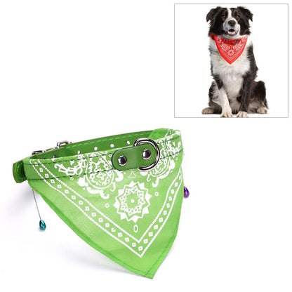 Adjustable Dog Bandana Leather Printed Soft Scarf Collar Neckerchief For Puppy Pet - Size M - Pink