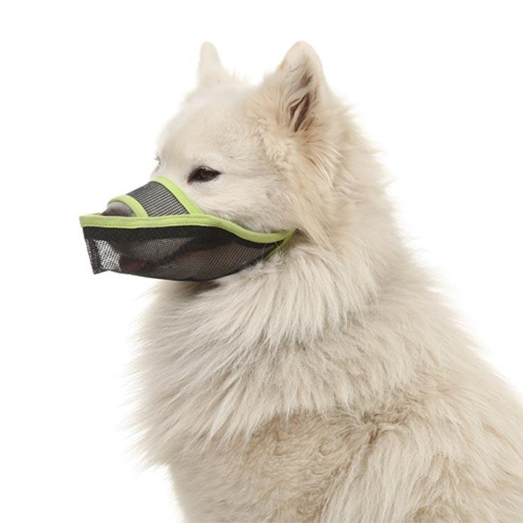Dog Mouth Cover Anti-Bite Mesh Dog Mouth Cover Medium And Large Dogs Anti-Drop Mask S - Green