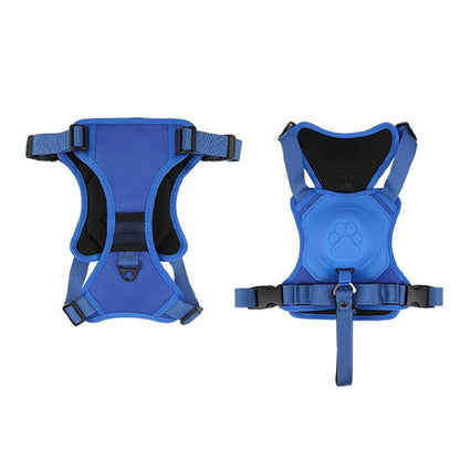 Vibe Geeks Ultimate 2-in-1 Reflective No-pull Dog Harness with Retractable Leash and Control Handle - Orange - L