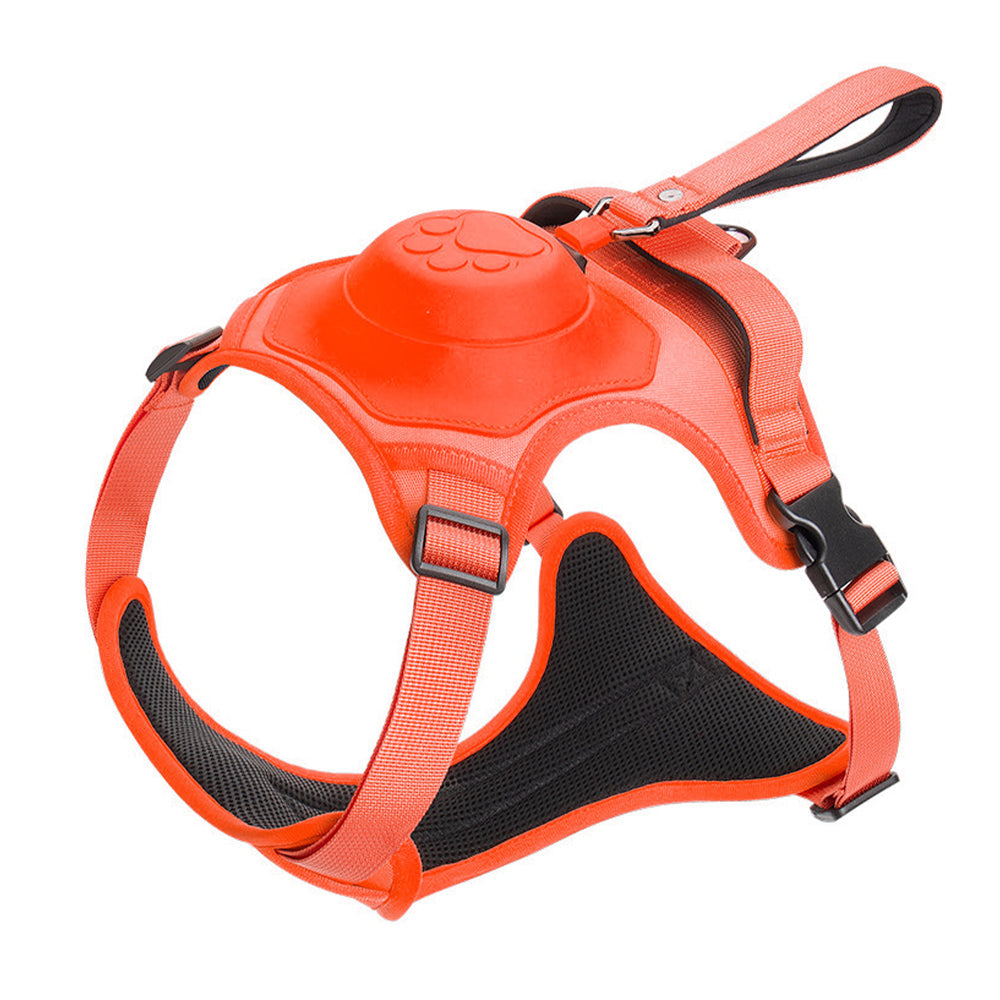 Vibe Geeks Ultimate 2-in-1 Reflective No-pull Dog Harness with Retractable Leash and Control Handle - Red - Xl