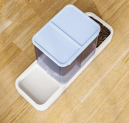 Pink 2-in-1 Automatic Pet Water and Food Dispenser - Gravity Feeder for Cats and Dogs