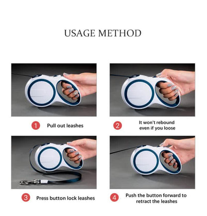 Dark Green 5M Pet Leash Retractable - Tangle-Free, Extendable Pet Leash for Walking