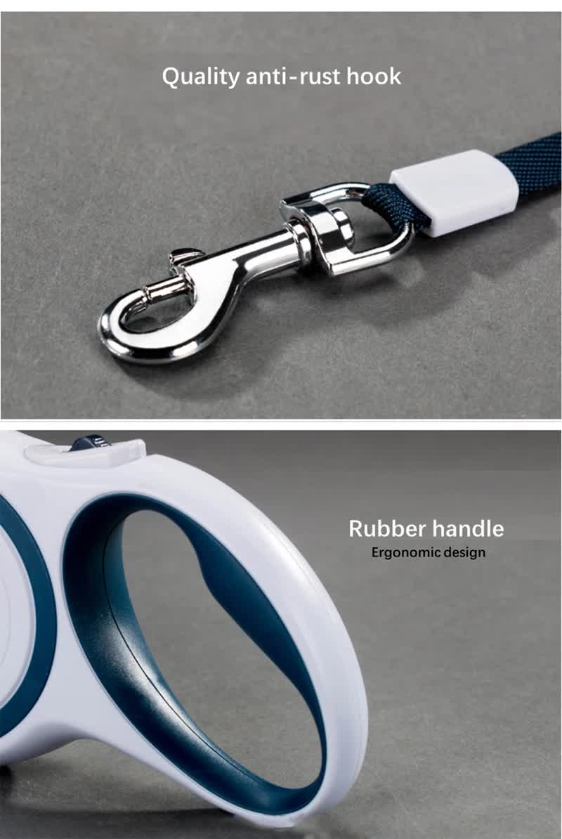 Gray 3M Pet Leash Retractable - Tangle-Free, Extendable Pet Leash for Walking