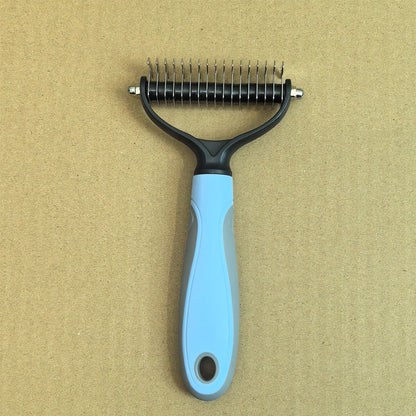 Blue 8-Piece Pet Grooming Tool Set - Brushes, Nail Clippers & More