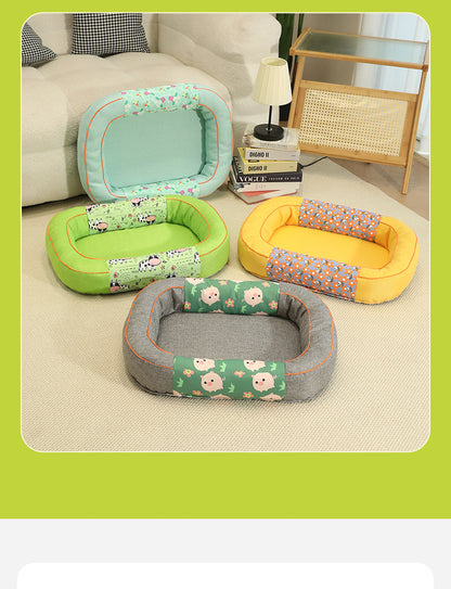 Size S Green Cozy Pet Bed for Small Dogs and Cats - Durable & Chew-Resistant Nest for All Seasons