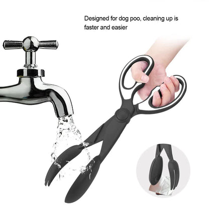 2 Pcs Black Pet Poop Scooper with Long Handle - Durable Plastic Waste Picker for Dogs and Cats