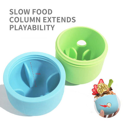 2 Pcs Green And Blue Interactive Pet Treat Dispensing Ball - Food-Grade Silicone Rolling Toy for Dogs with 1.5 cm Leakage Hole