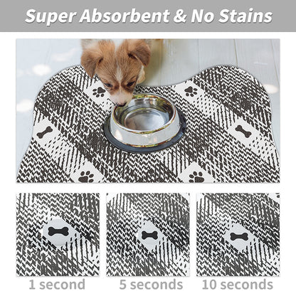 Yellow And White Pet Feeding Mat 35x50cm - Anti-Slip, Durable Diatom Mud Mat for Dogs and Cats, Easy to Clean