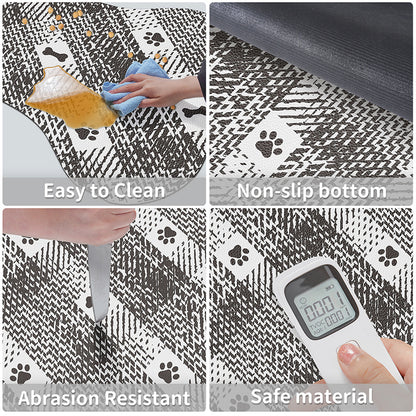 Yellow And White Pet Feeding Mat 35x50cm - Anti-Slip, Durable Diatom Mud Mat for Dogs and Cats, Easy to Clean