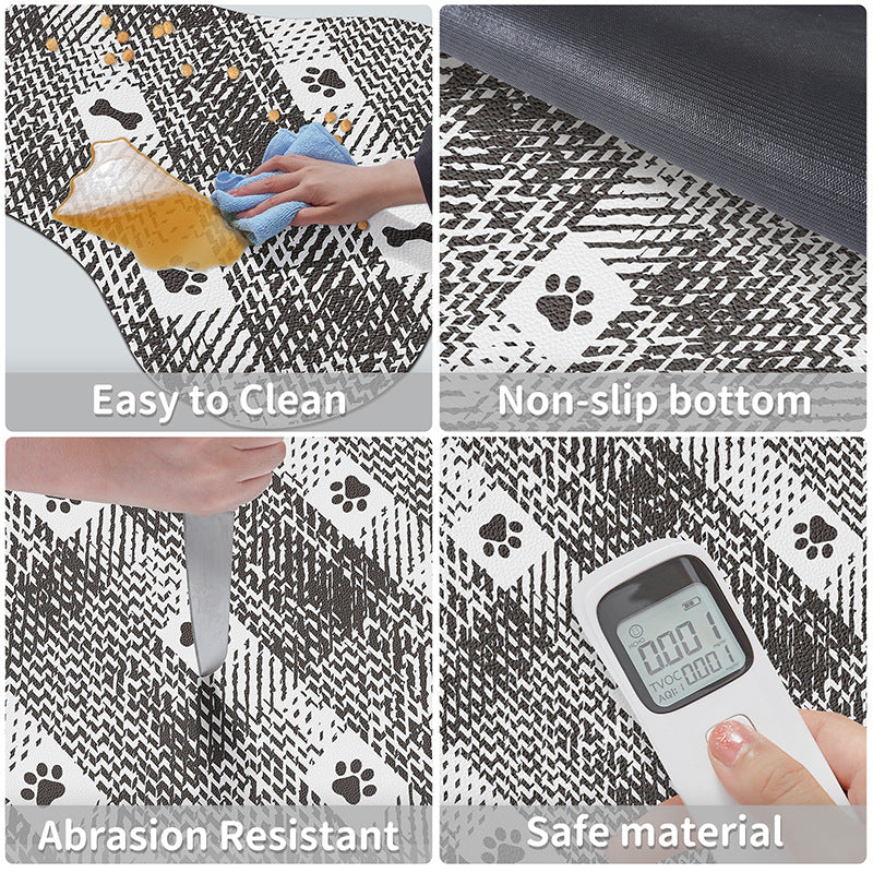 Brown And White Pet Feeding Mat 35x50cm - Anti-Slip, Durable Diatom Mud Mat for Dogs and Cats, Easy to Clean