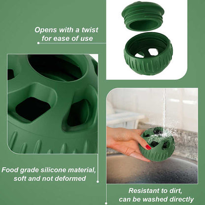 Green Ball and Black Mold Pet Treat Dispensing Ball and Molding Set - Silicone Dog Chew Toy for Teeth Cleaning and Boredom Relief