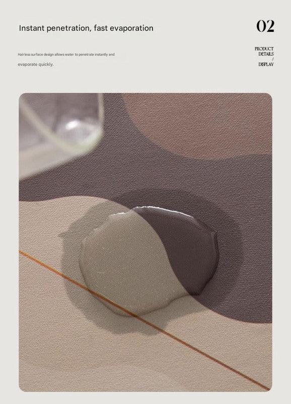 2 Pcs Style 3 Brown Puppy pattern Cartoon Pet Feeding Mat for Cats & Dogs - Absorbent Diatom Mud Splash-Proof Mat, Easy to Clean