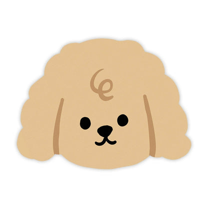 2 Pcs Style 4 Khaki Puppy pattern Cartoon Pet Feeding Mat for Cats & Dogs - Absorbent Diatom Mud Splash-Proof Mat, Easy to Clean