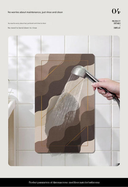 2 Pcs Style 8 White and Blue Puppy pattern Cartoon Pet Feeding Mat for Cats & Dogs - Absorbent Diatom Mud Splash-Proof Mat, Easy to Clean