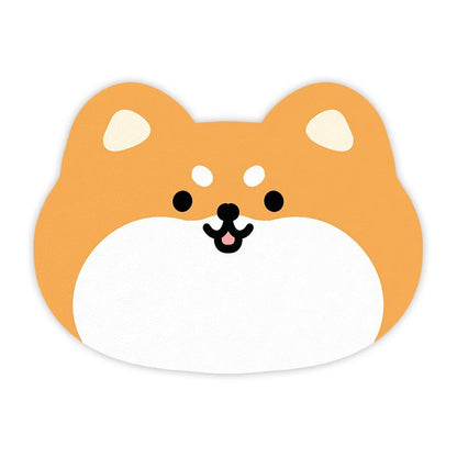 2 Pcs Style 9 Yellow Puppy pattern Cartoon Pet Feeding Mat for Cats & Dogs - Absorbent Diatom Mud Splash-Proof Mat, Easy to Clean