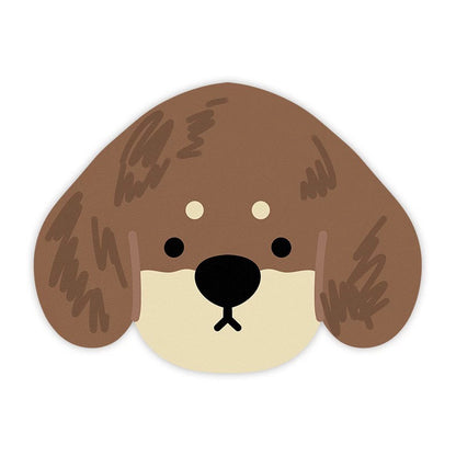 2 Pcs Style 11 Brown Puppy pattern Cartoon Pet Feeding Mat for Cats & Dogs - Absorbent Diatom Mud Splash-Proof Mat, Easy to Clean