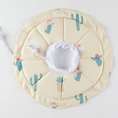 2 Pcs Size L Beige Comfortable Pet Recovery Collar | Waterproof Anti-Lick Collar for Cats & Dogs