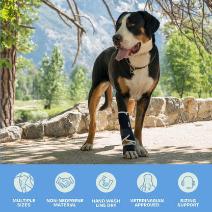 3 Pcs Size L Dark Blue Supportive Dog Leg Brace - Adjustable Carpal/Tarsal Splint for Injury & Arthritis Relief