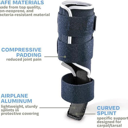 3 Pcs Size L Dark Blue Supportive Dog Leg Brace - Adjustable Carpal/Tarsal Splint for Injury & Arthritis Relief