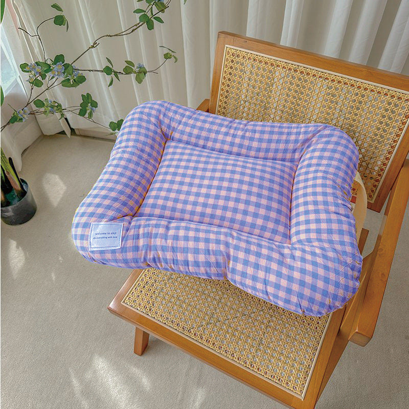 S Yellow-purple All-Season Pet Bed - Soft Washable Dog & Cat Mat with Comfortable Cushion - Warm Winter Padding for Small to Large Pets