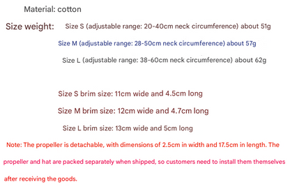 S Green Pet Baseball Cap with Spinning Propeller - Colorful Fun Design - See Details for Sizing